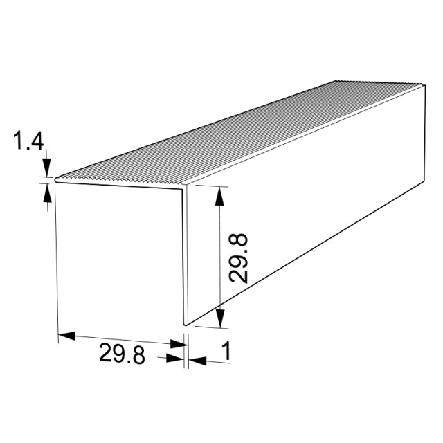 STAIR NOSING PROFILE 30x30 / MAT ALUMINIUM